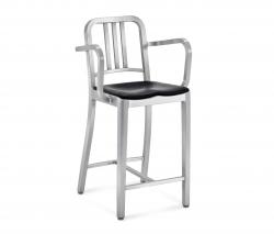 emeco Navy Counter stool with arms seat pad - 1