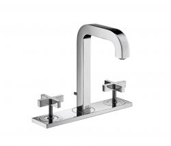 Hansgrohe Axor Citterio 3-Hole Basin Mixer with cross handles plate and spout 140mm DN15 - 1