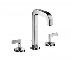 Hansgrohe Axor Citterio 3-Hole Basin Mixer with lever handles and spout 140mm DN15 - 1