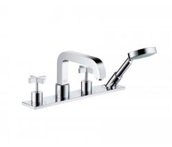 Hansgrohe Axor Citterio 4-Hole Rim-Mounted Bath Mixer with cross handles and plate DN15 - 1