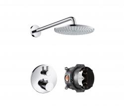 Hansgrohe Raindance Air Plate Overhead Shower Ø240mm DN15 with shower arm, Ecostat S Thermostat with shut-off|diverter valve - 1