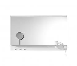 burgbad Eqio | Mirror with horizontal LED-light and shelf - 1