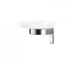 Inda Ego Wall-mounted soap holder with satined glass dish - 1