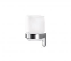 Inda Ego Wall-mounted tumbler holder with satined glass tumbler - 1