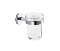 Inda Gealuna Wall-mounted tumbler holder with extra clear transparent glass tumbler - 1