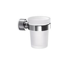 Inda H2O Wall-mounted tumbler holder with satined glass tumbler - 1