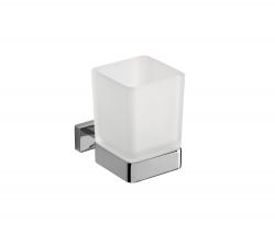 Inda Lea Wall-mounted tumbler holder with satined glass tumbler - 1