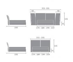 Flou Angle Smooth headboard - 2